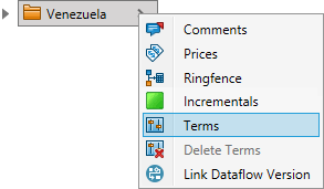 Select a folder and click on 'Terms'